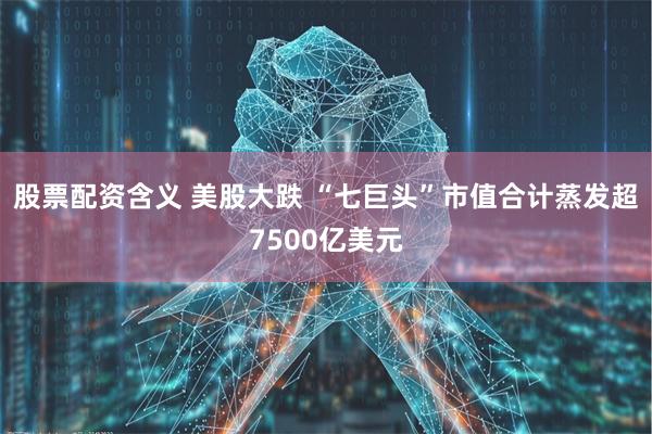 股票配资含义 美股大跌 “七巨头”市值合计蒸发超7500亿美元